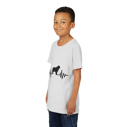 My Heart Beats For Newfies Youth Unisex Short Sleeve Crewneck Tee