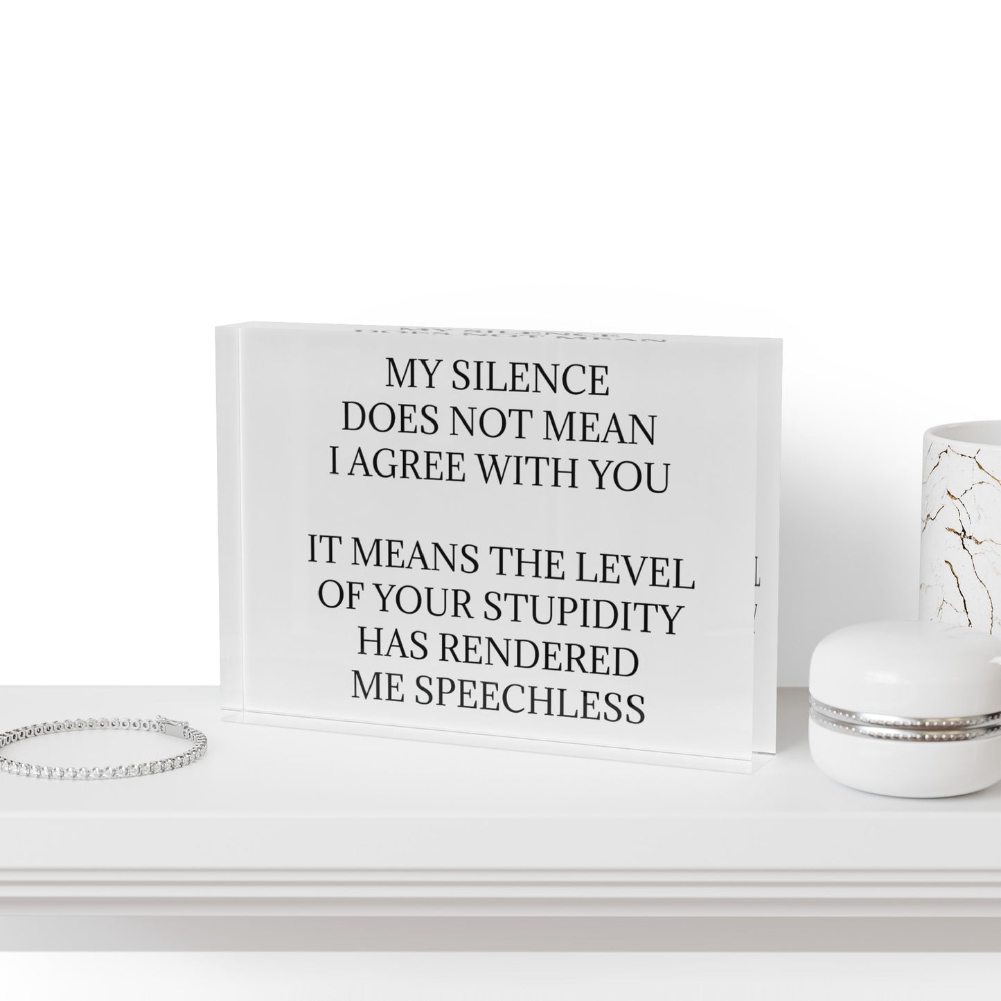 Speechless Acrylic Photo Block