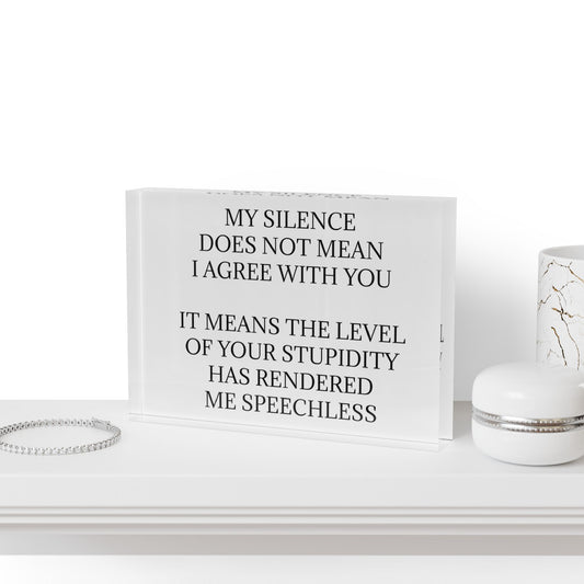 Speechless Acrylic Photo Block
