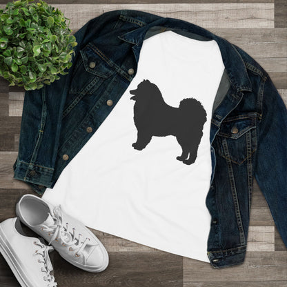 Samoyed Silhouette Women's Short Sleeve Crewneck Tee