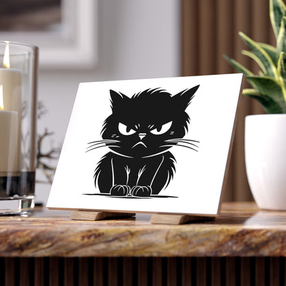 Angry Cat Ceramic Photo Tile