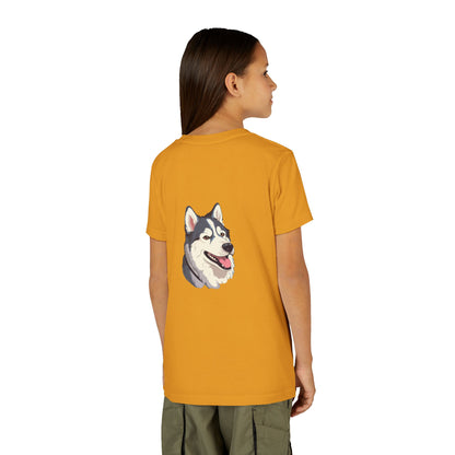 Malamute Head Youth Unisex Short Sleeve Crewneck Tee