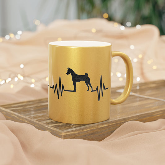 My Heart Beats For Basenjis Metallic Coffee Mug