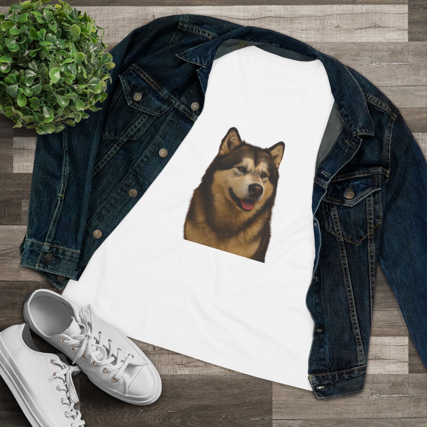 Malamute Head Women's Short Sleeve Crewneck Tee