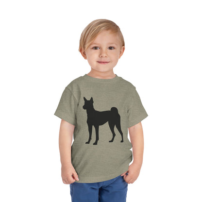 Basenji Silhouette Toddler Unisex Short Sleeve Crewneck Tee