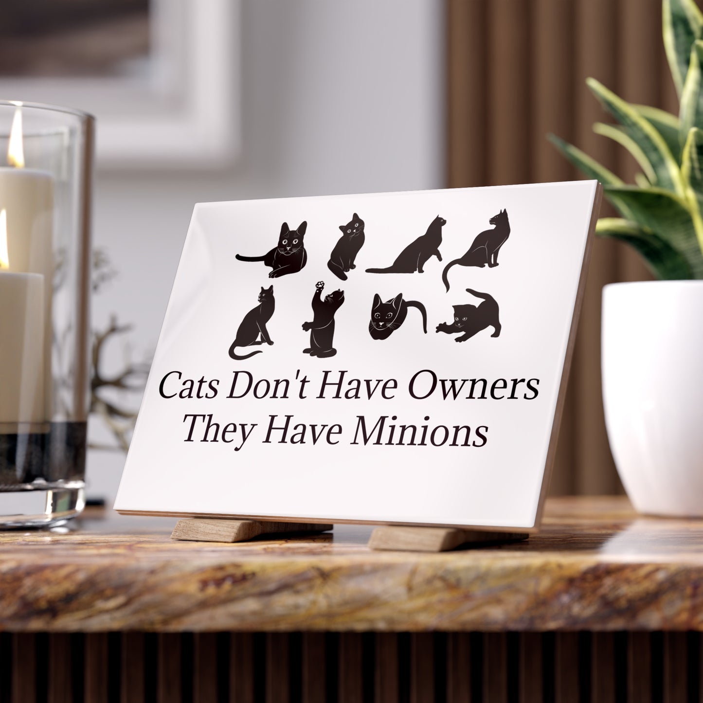 Cat Minions Ceramic Photo Tile