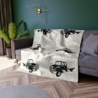 Flatbed Tow Truck Crushed Velvet Blanket