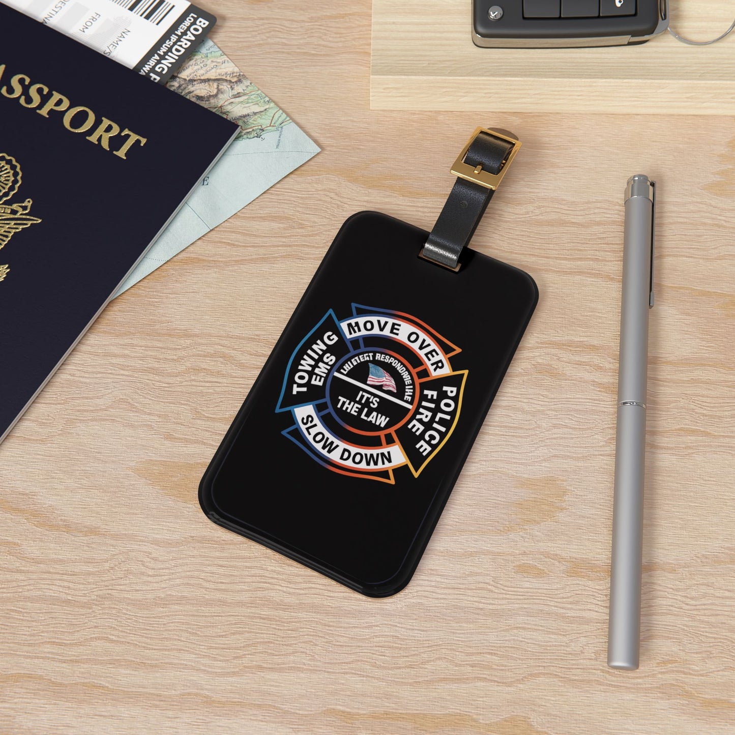 Let First Responders Live Leather Strap Luggage Tag