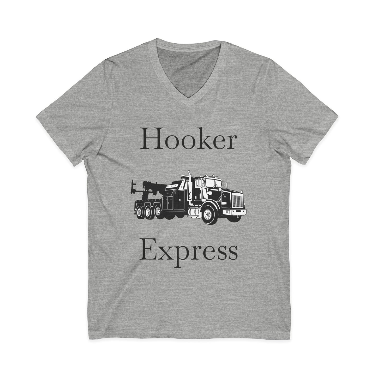 H**ker Express Heavy Tow Truck Unisex Short Sleeve V-Neck Tee