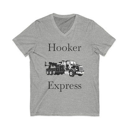 H**ker Express Heavy Tow Truck Unisex Short Sleeve V-Neck Tee