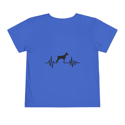 My Heart Beats For Dobermans Toddler Unisex Short Sleeve Crewneck Tee
