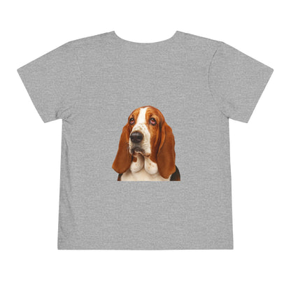 Basset Head Toddler Unisex Short Sleeve Crewneck Tee