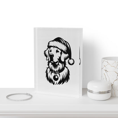 Santa Paws Golden Acrylic Photo Block