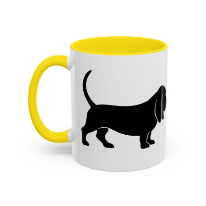 Basset Silhouette 2-Tone Coffee Mug