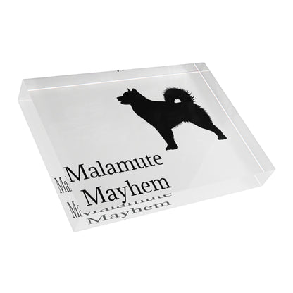 Malamute Mayhem Acrylic Photo Block