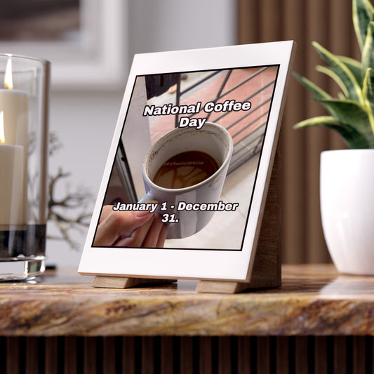 National Coffee Day Ceramic Photo Tile