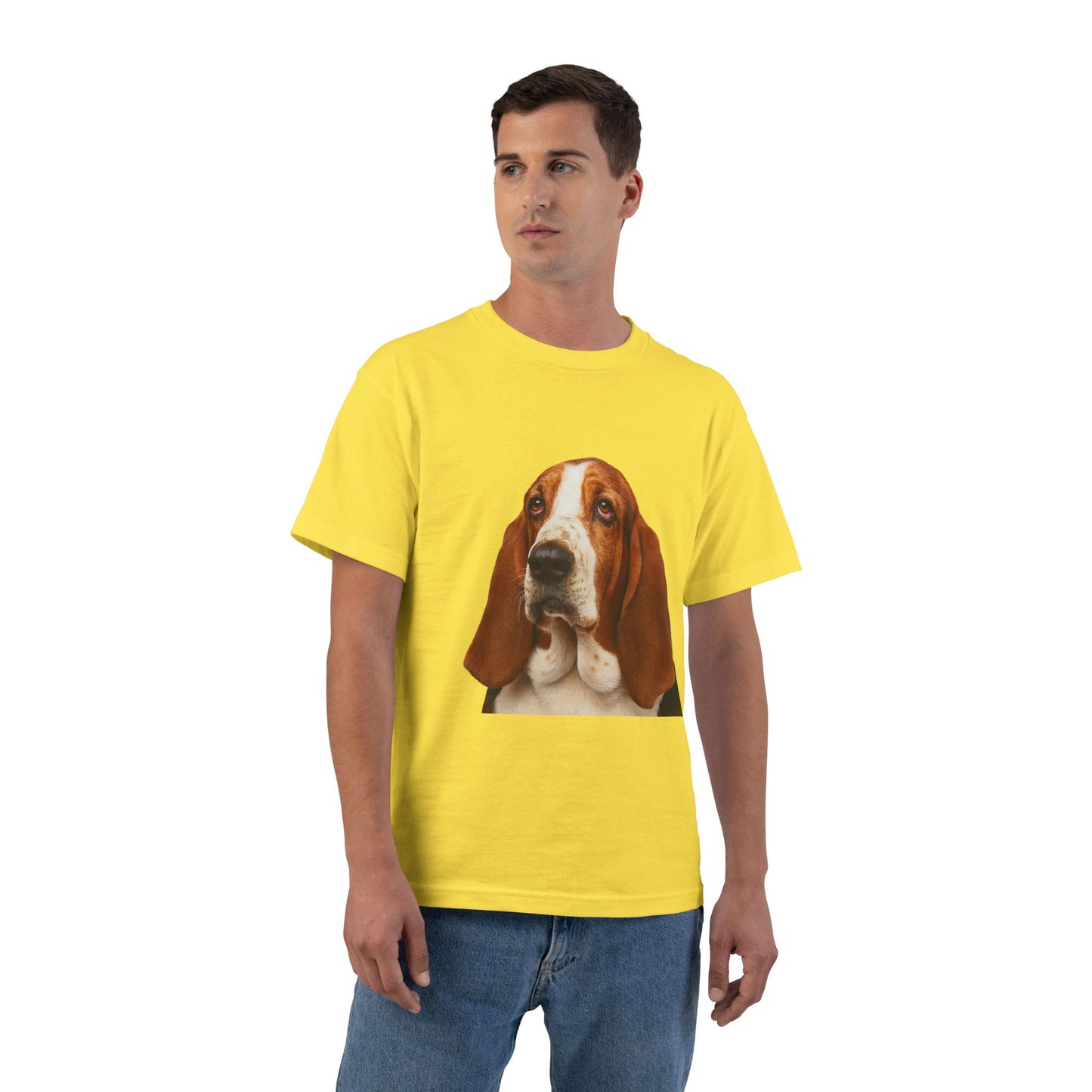 Basset Head Men's Short-Sleeve Crewneck Tee