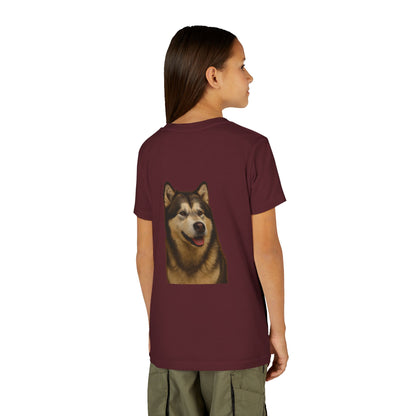 Malamute Head Youth Unisex Short Sleeve Crewneck Tee
