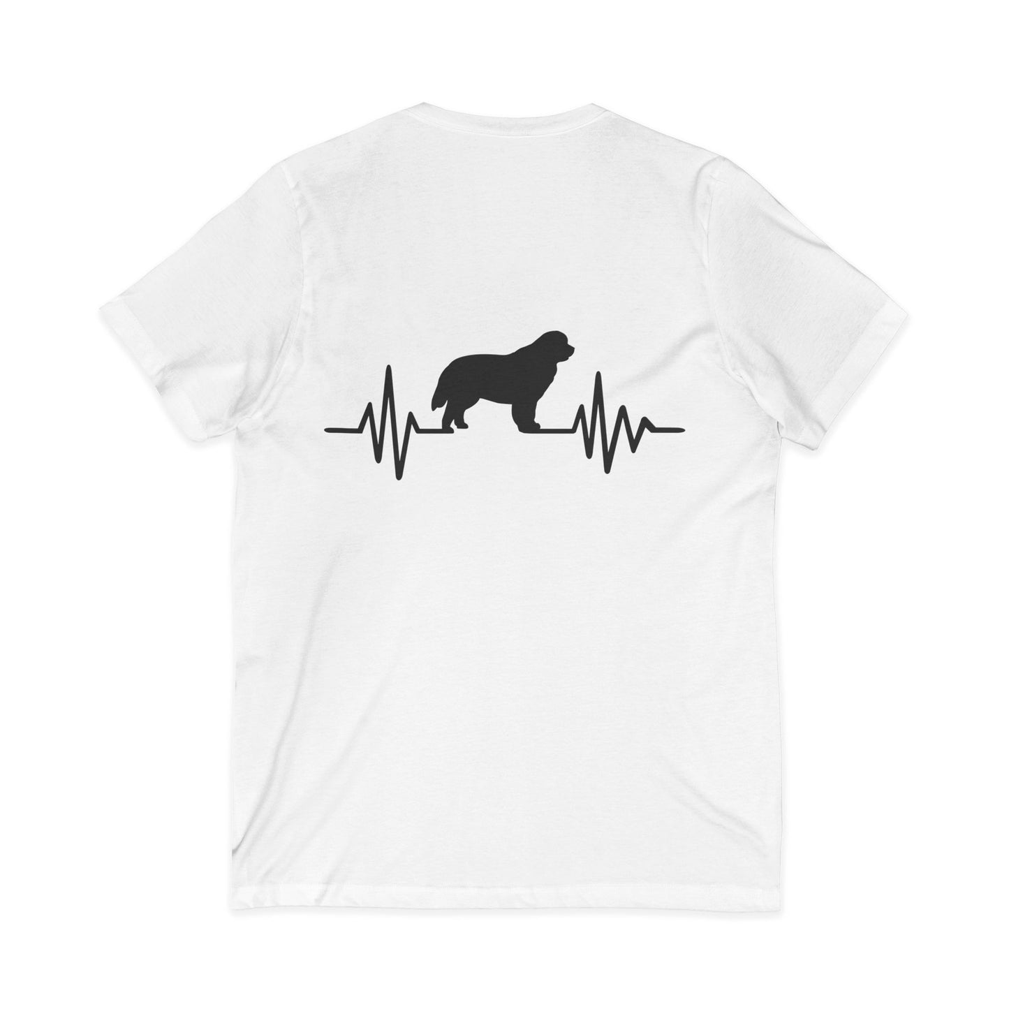 My Heart Beats For Newfies Unisex Short Sleeve V-Neck Tee