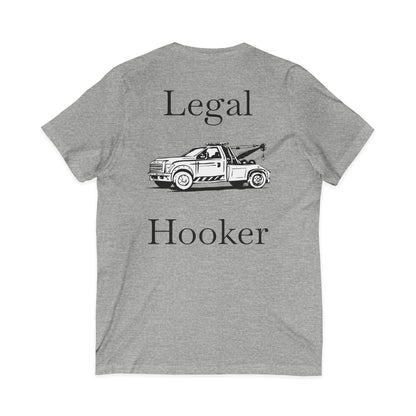 Legal H**ker Wheel Lift Tow Truck Unisex Short Sleeve V-Neck Tee