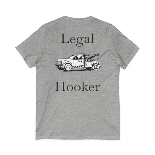 Legal H**ker Wheel Lift Tow Truck Unisex Short Sleeve V-Neck Tee