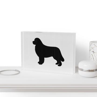 Newfie Silhouette Acrylic Photo Block
