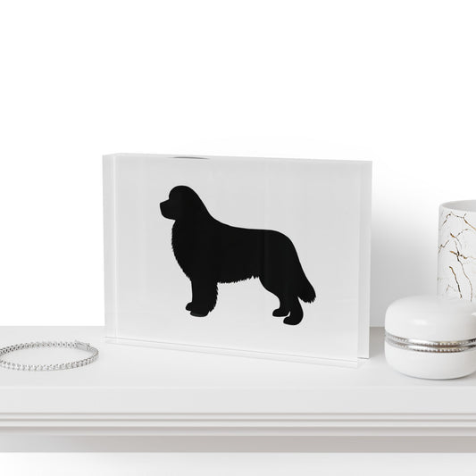 Newfie Silhouette Acrylic Photo Block