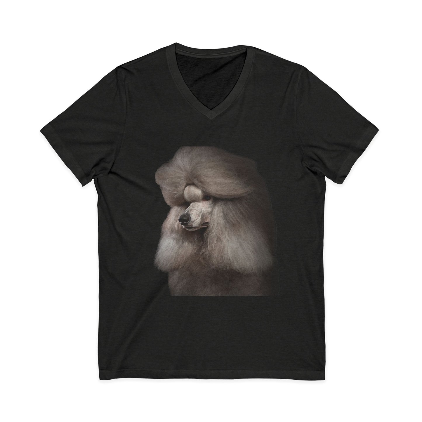 Poodle Head Unisex Short Sleeve V-Neck Tee