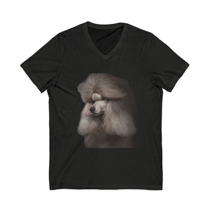Poodle Head Unisex Short Sleeve V-Neck Tee