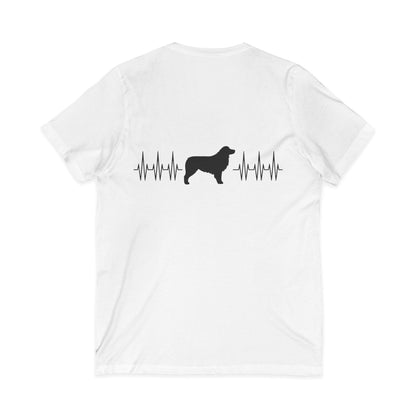 My Heart Beats For Aussies Unisex Short Sleeve V-Neck Tee