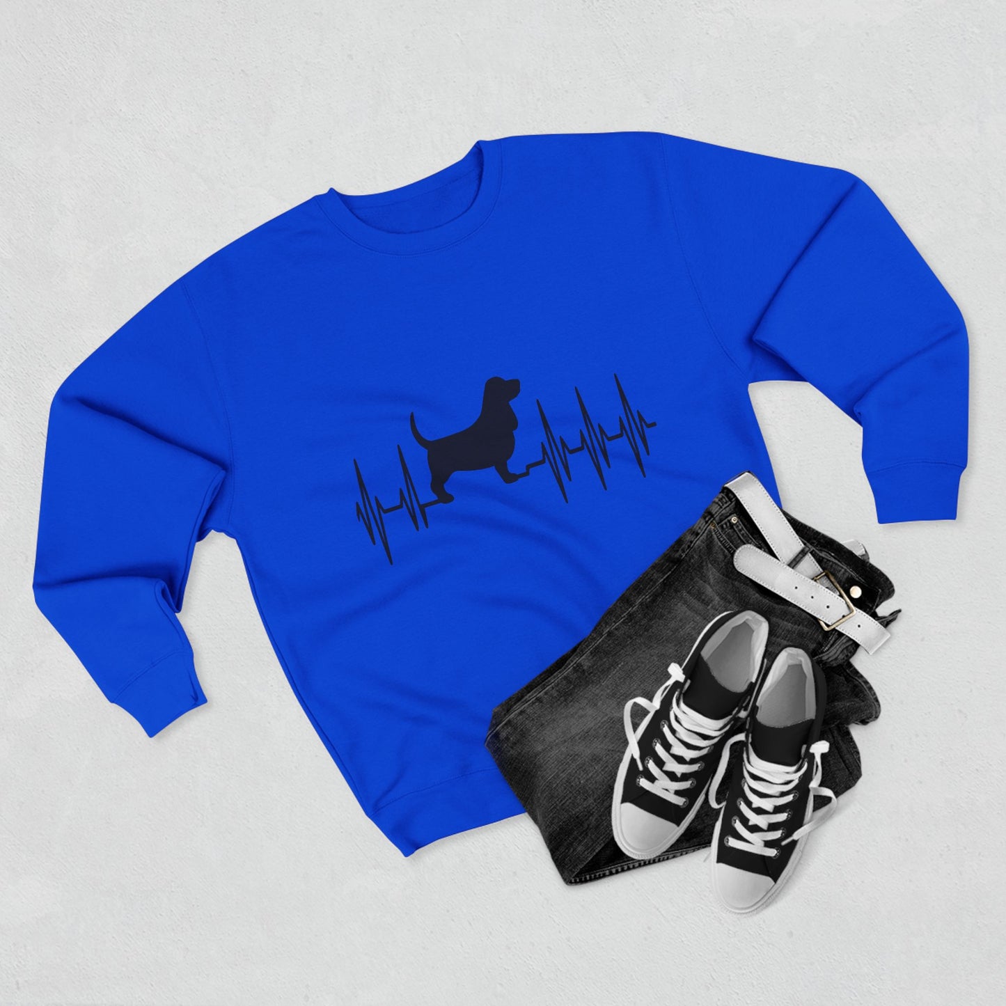 My Heart Beats For Basset Hounds Unisex Crewneck Sweatshirt