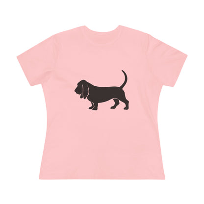 Basset Hound Silhouette Women's Short Sleeve Crewneck Tee