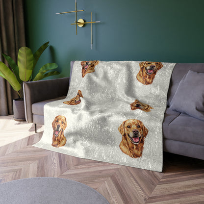 Golden Head Crushed Velvet Blanket