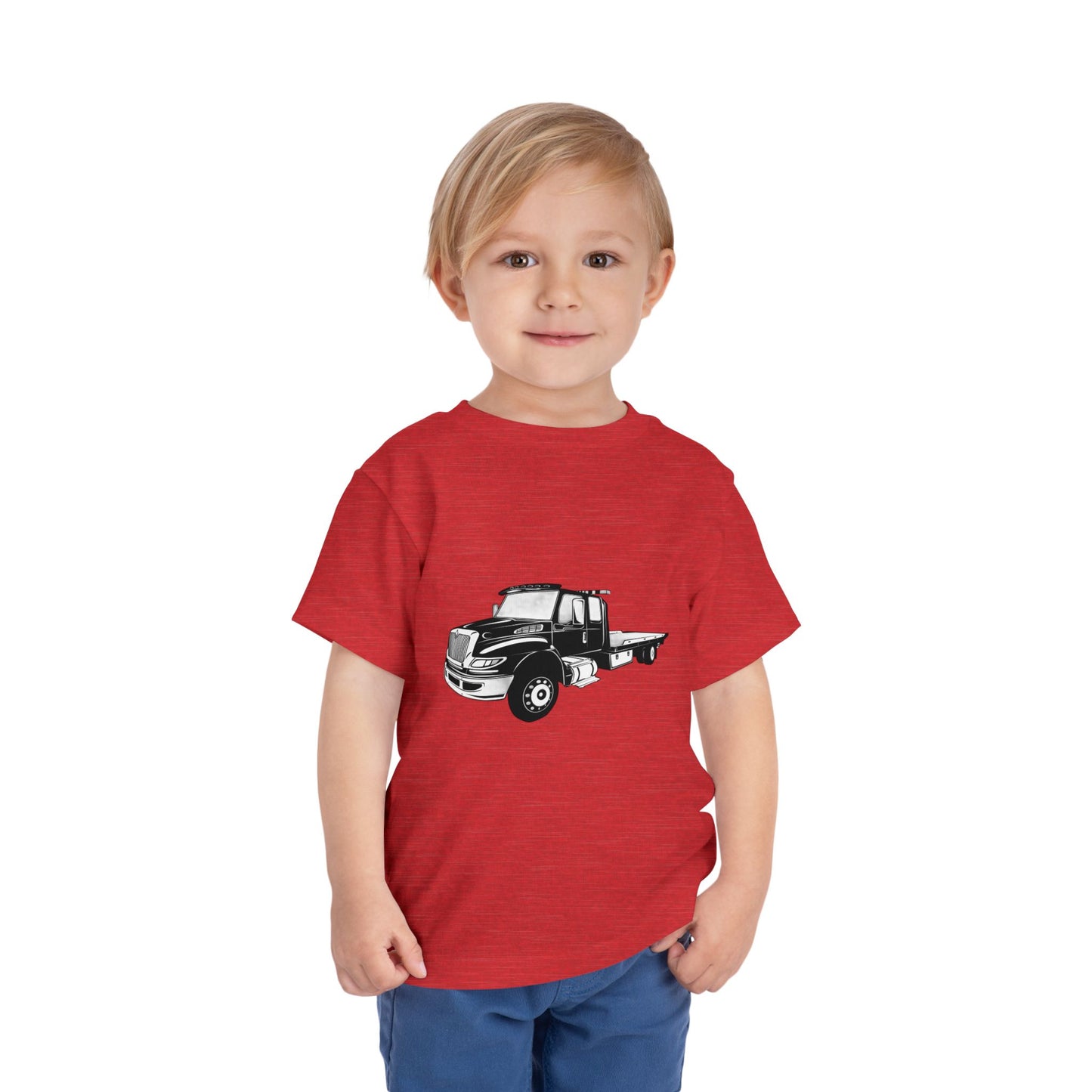Flatbed Tow Truck Toddler Unisex Short Sleeve Crewneck Tee