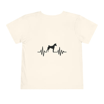 My Heart Beats For Basenjis Toddler Unisex Short Sleeve Crewneck Tee