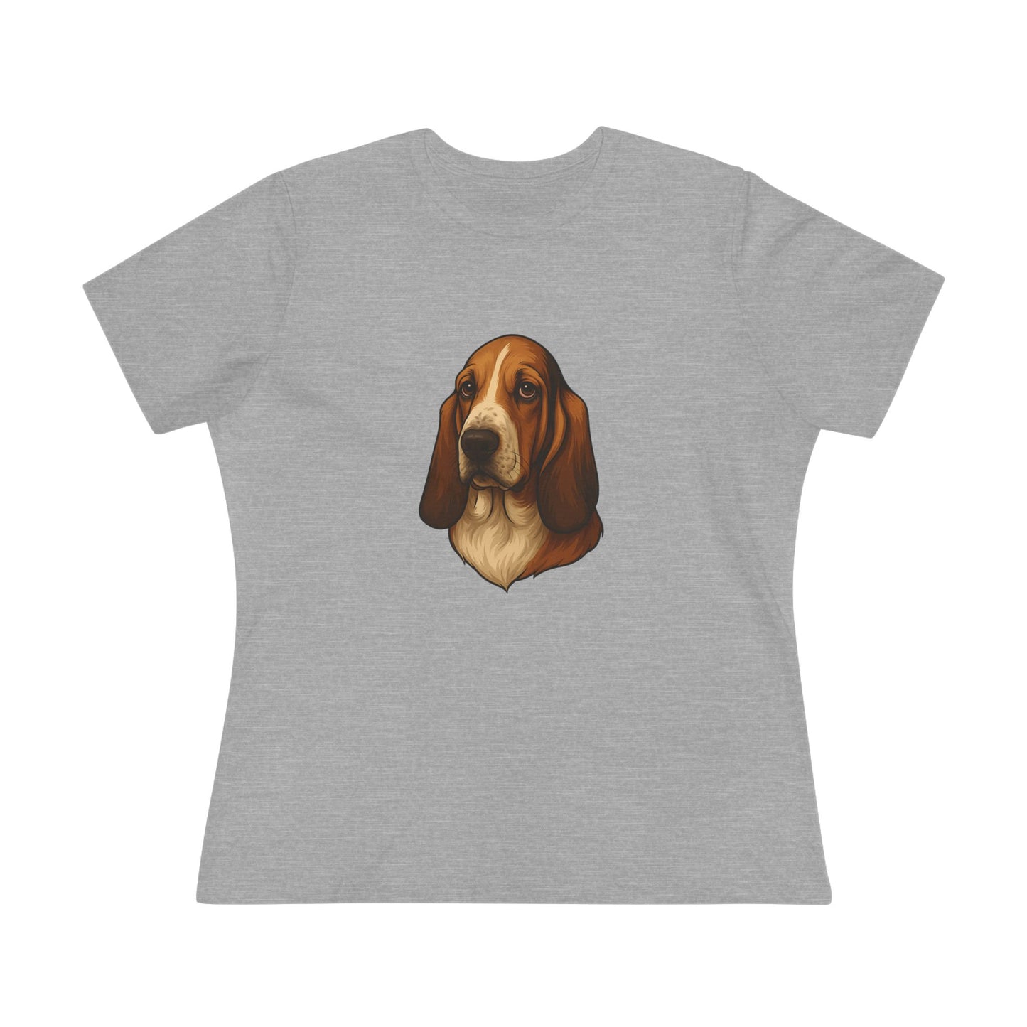 Basset Hound Head Women's Short Sleeve Crewneck Tee
