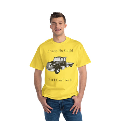 I Can't Fix Stupid Flatbed Men's Short-Sleeve Crewneck Tee