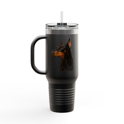 Doberman Head Insulated Travel Mug