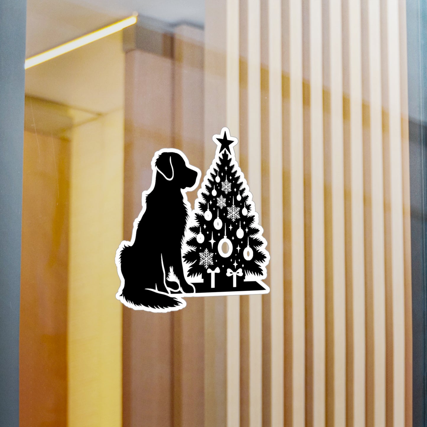 Golden Christmas Tree Vinyl Decal
