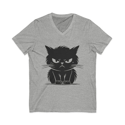 Angry Cat Unisex Short Sleeve V-Neck Tee