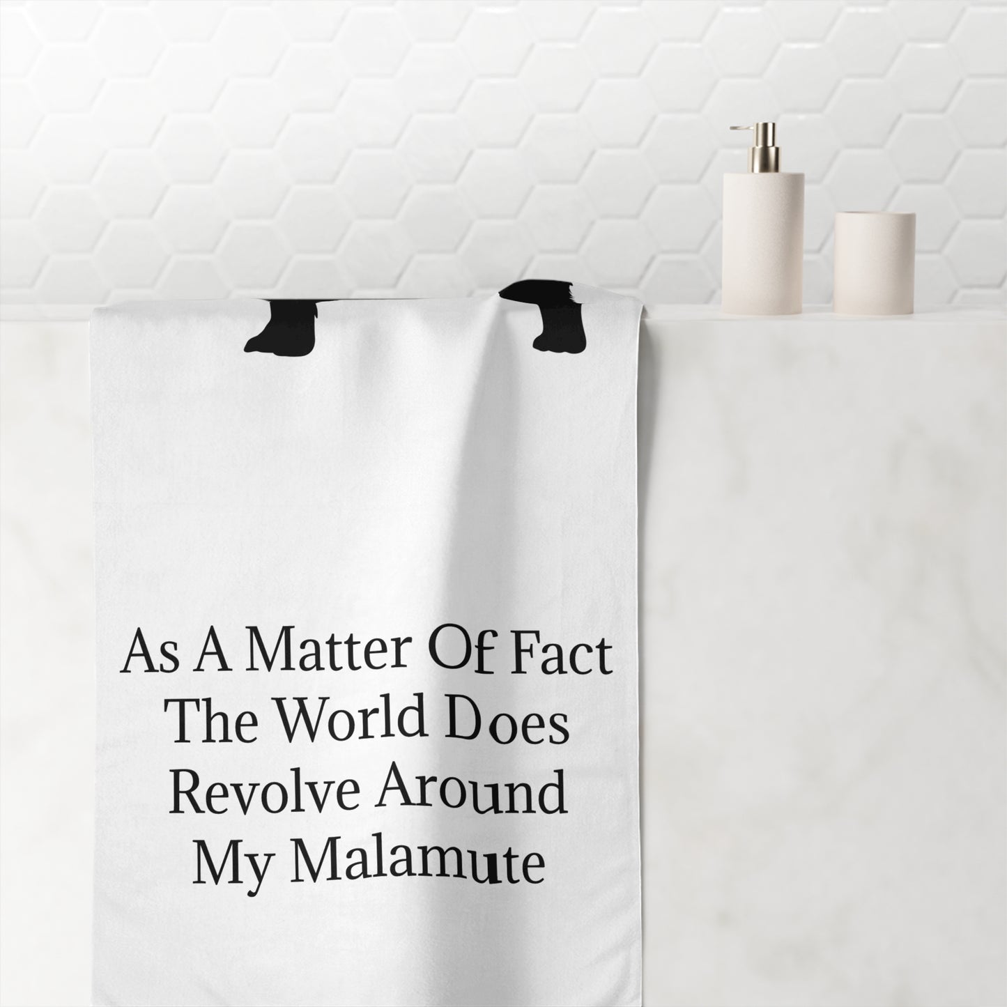 Matter Of Fact Malamute Mink-Cotton  Beach Towel