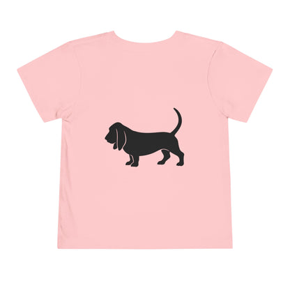 Basset Hound Silhouette Toddler Unisex Short Sleeve Crewneck Tee