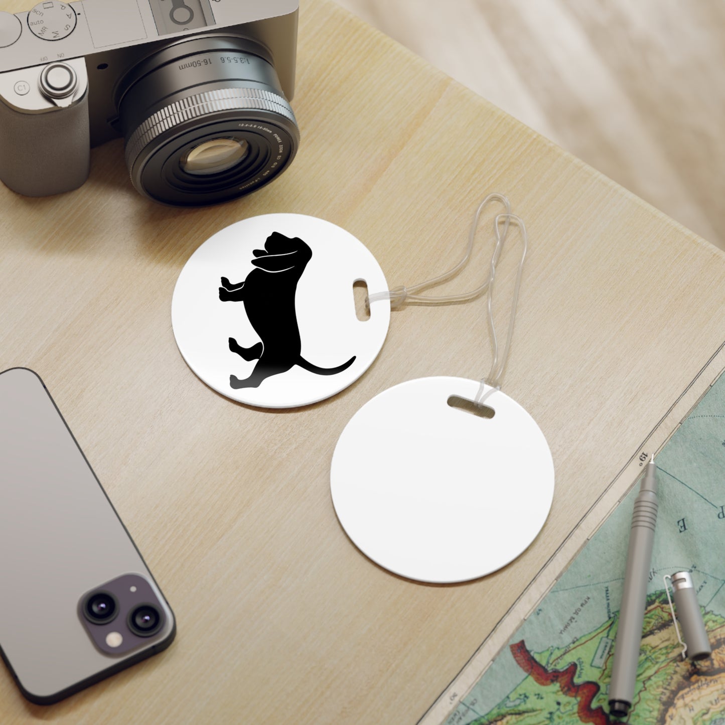 Basset Hound Silhouette Luggage Tag