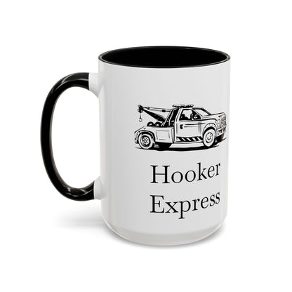 H**ker Express Wheel Lift Tow Truck 2-Tone Coffee Mug