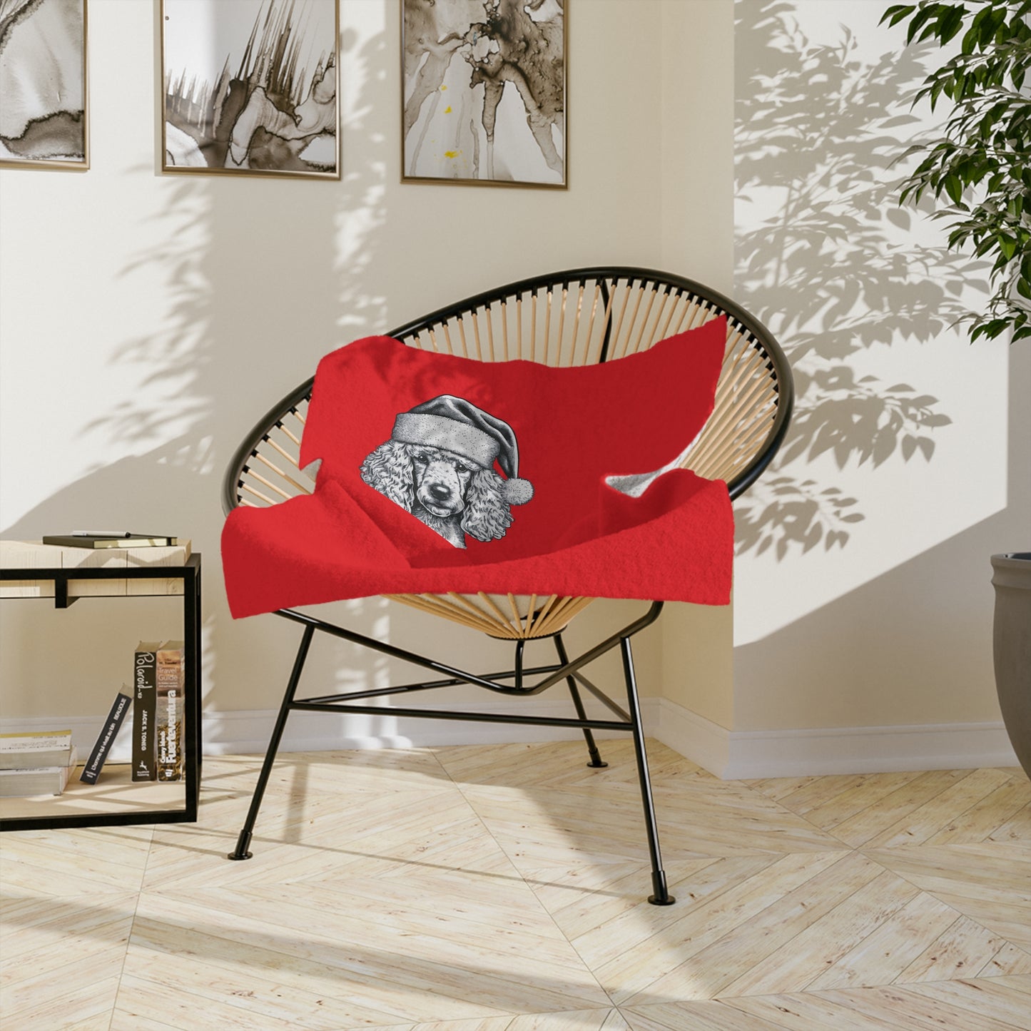 Santa Paws Poodle Velveteen Microfiber Blanket