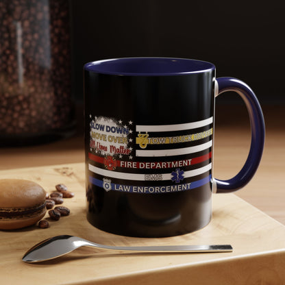 Slow Down Move Over Flag 2-Tone Coffee Mug