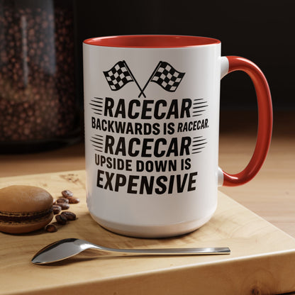 Racecar Backwards 2-Tone Coffee Mug