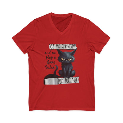 Duct, Duct, Tape Unisex Short Sleeve V-Neck Tee