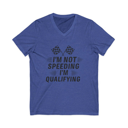 I'm Qualifying Unisex Short Sleeve V-Neck Tee