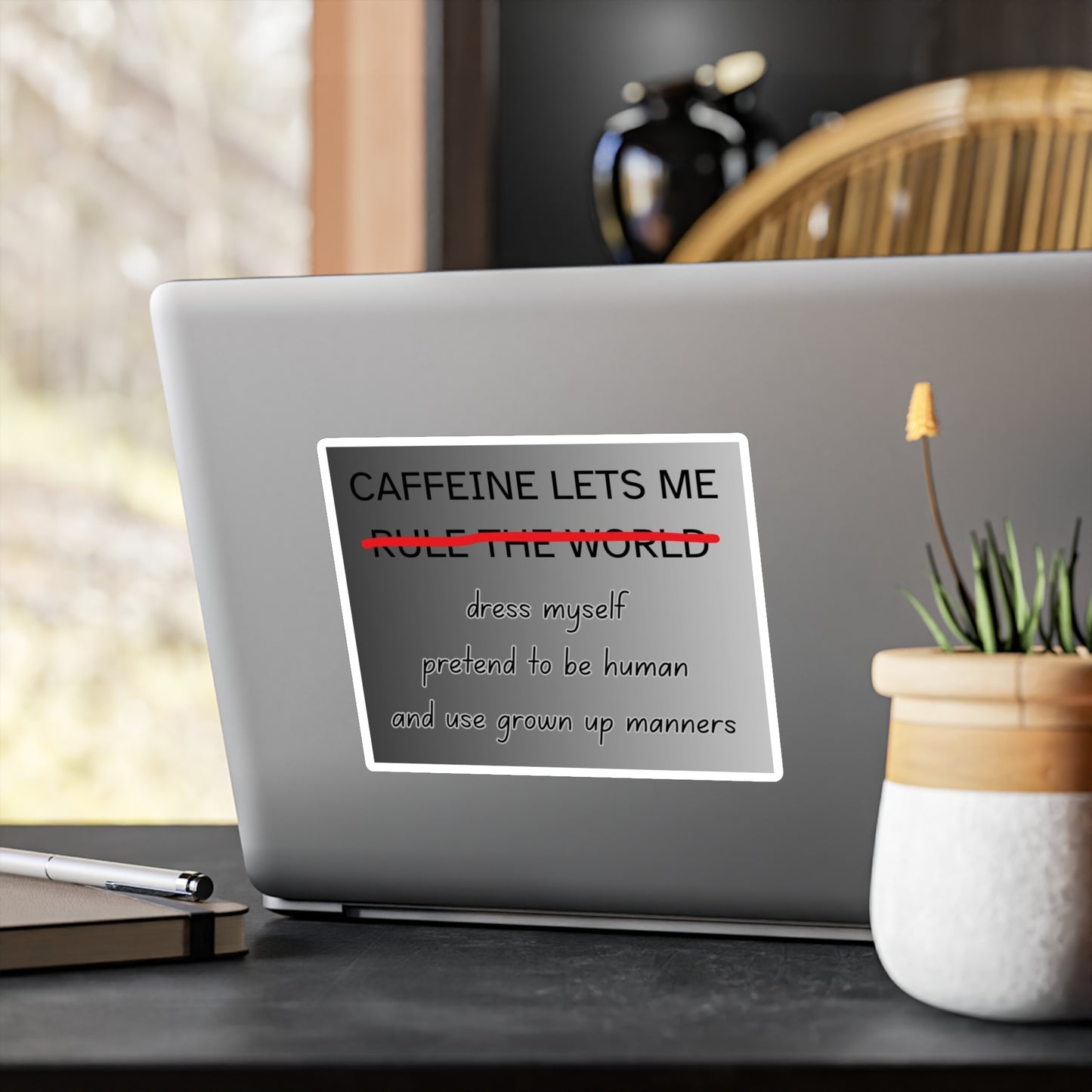 Caffeine Lets Me Vinyl Decal